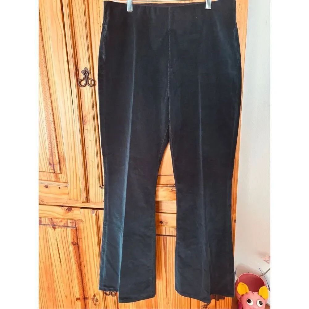 Soft Surroundings Dark Green Pull on Velvet Pants
